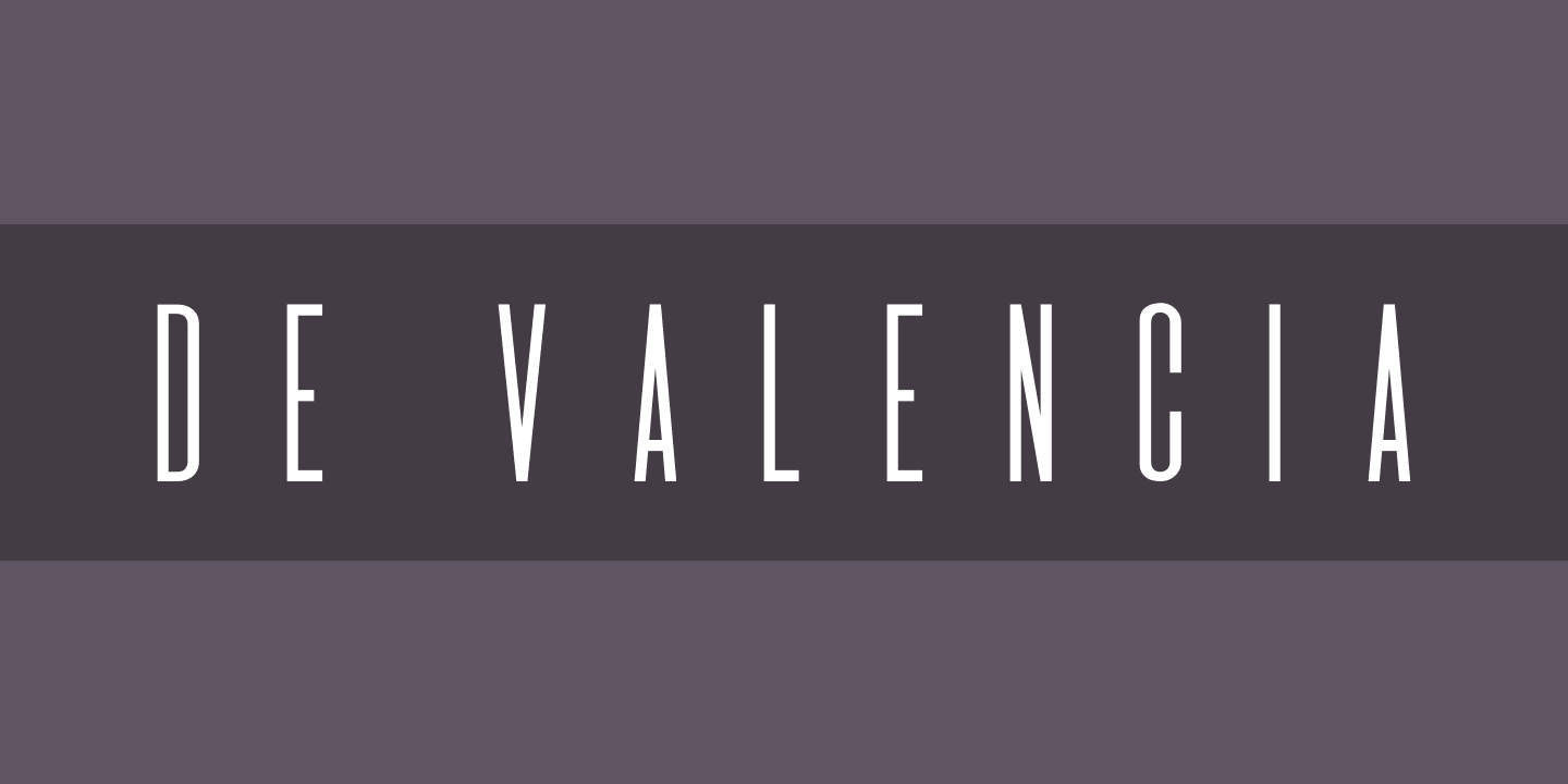 Пример шрифта De Valencia Regular